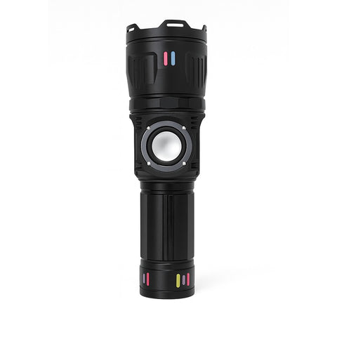 Multifunctional LED Emergency Flashlight with Built-in Bluetooth Speaker, 2000LM Bright Torch, 5400mAh Rechargeable Battery & Waterproof Design