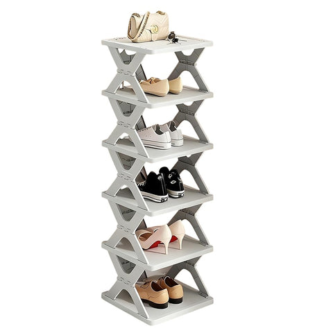 6-Tier Foldable Collapsible Kids Shoe Rack