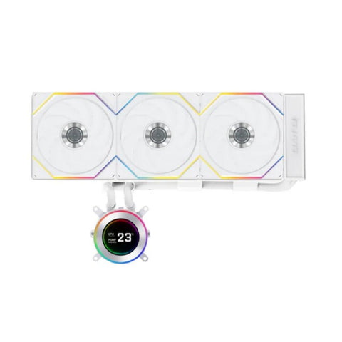 LIAN LI Hydro-Shift II LCD-C 360TL Liquid CPU Cooler with TL Wireless Fans, 2.1" IPS LCD Screen - White
