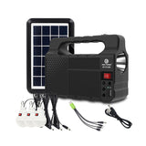 Easy Power Solar Lighting System with 3 LED Bulbs 3600mAh Battery Portable Solar Generator with USB Phone Charging Torch & Multi Output Cables Model