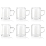 Borosil Vision Classic Borosilicate Glass Mug Set of 6 – 190 ml
