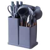 Premium 19-Piece Silicone Kitchenware & Knife Set with Cutting Board & Holding Stand