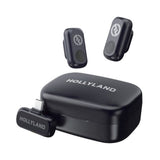 نظام الميكروفون اللاسلكي Hollyland LARK A1 Duo لشخصين مع موصل USB-C للأجهزة المحمولة - رمادي فلكي