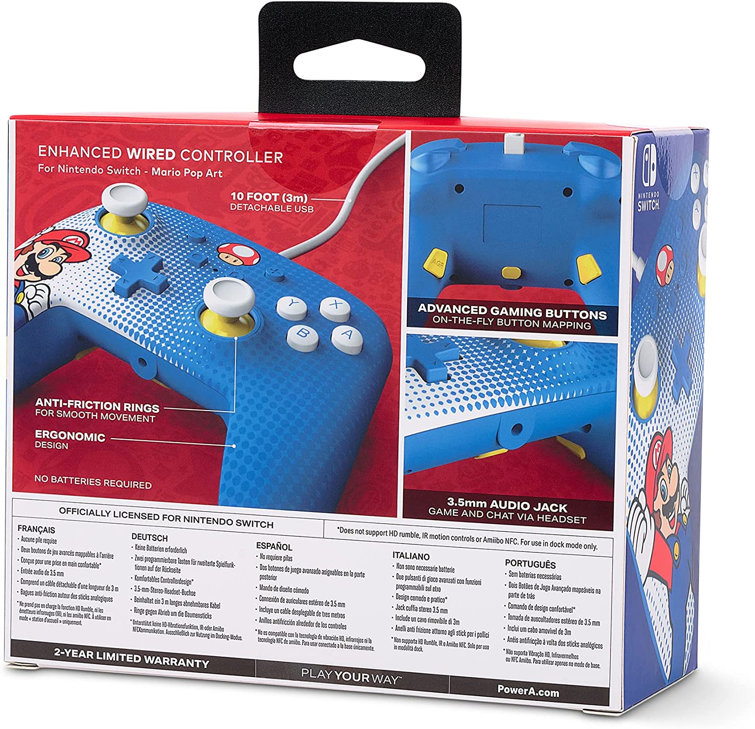 PowerA Enhanced Wired Controller for Nintendo Switch – Mario Pop Art - Level UpPowerASwitch Accessories6.18E+11