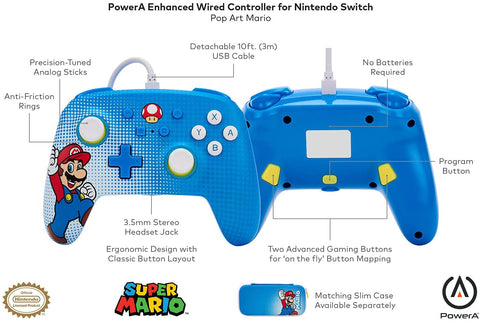 PowerA Enhanced Wired Controller for Nintendo Switch – Mario Pop Art