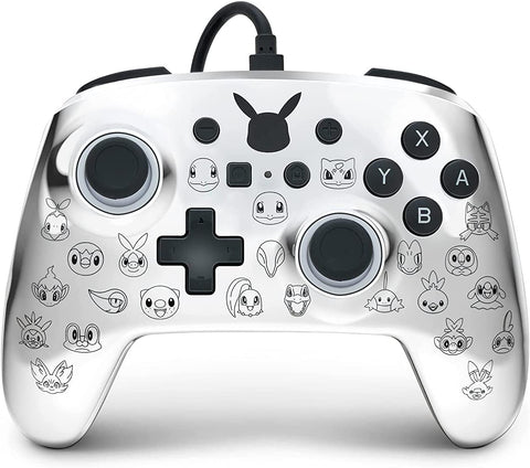 PowerA Pokémon Enhanced Wired Controller for Nintendo Switch – Pikachu Black & Silver