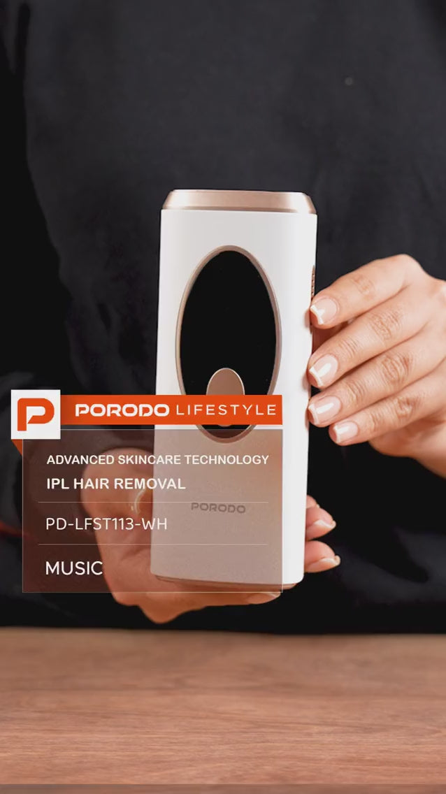Porodo Lifestyle IPL Hair Removal Device with 9 Energy Levels & Cooling Technology - White