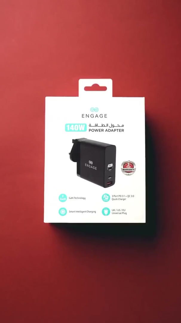 Engage, GaN 3-Port Charger/Adapter (140W)