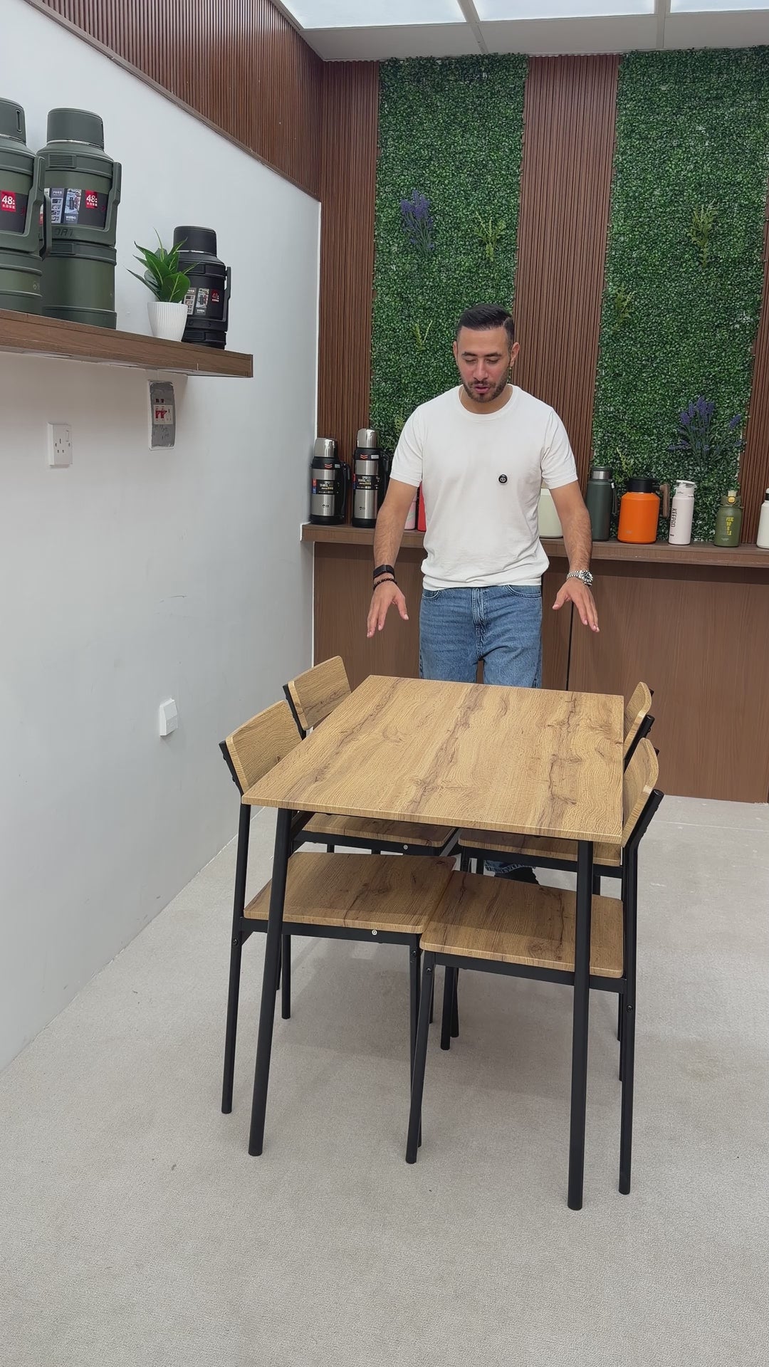 طقم طاولة طعام مستطيلة مع 4 كراسي