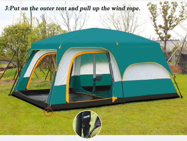 Foldable Family Camping Tent with Carry Bag – 8–10 Persons