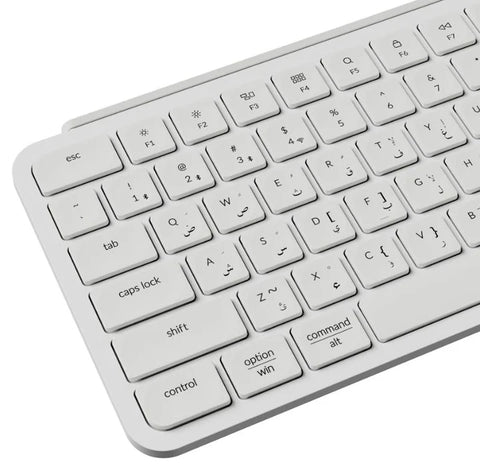 Keychron, B6 Pro Ultra-Slim Wireless ZMK Custom Keyboard for Windows & Mac, English/Arabic - Ivory White
