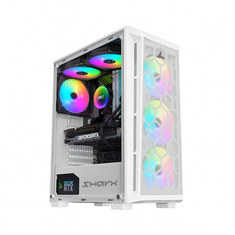 تجميعة كمبيوتر ألعاب قيمنق باللون الأبيض (Intel Core i5-13400F, RTX 5050 8GB) – رام 16 جيجابايت DDR5، هارد 1 تيرا بايت SSD، مع نظام Windows 11 Pro