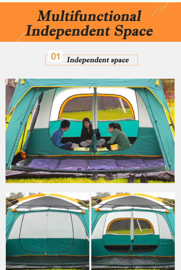 Foldable Family Camping Tent with Carry Bag – 8–10 Persons