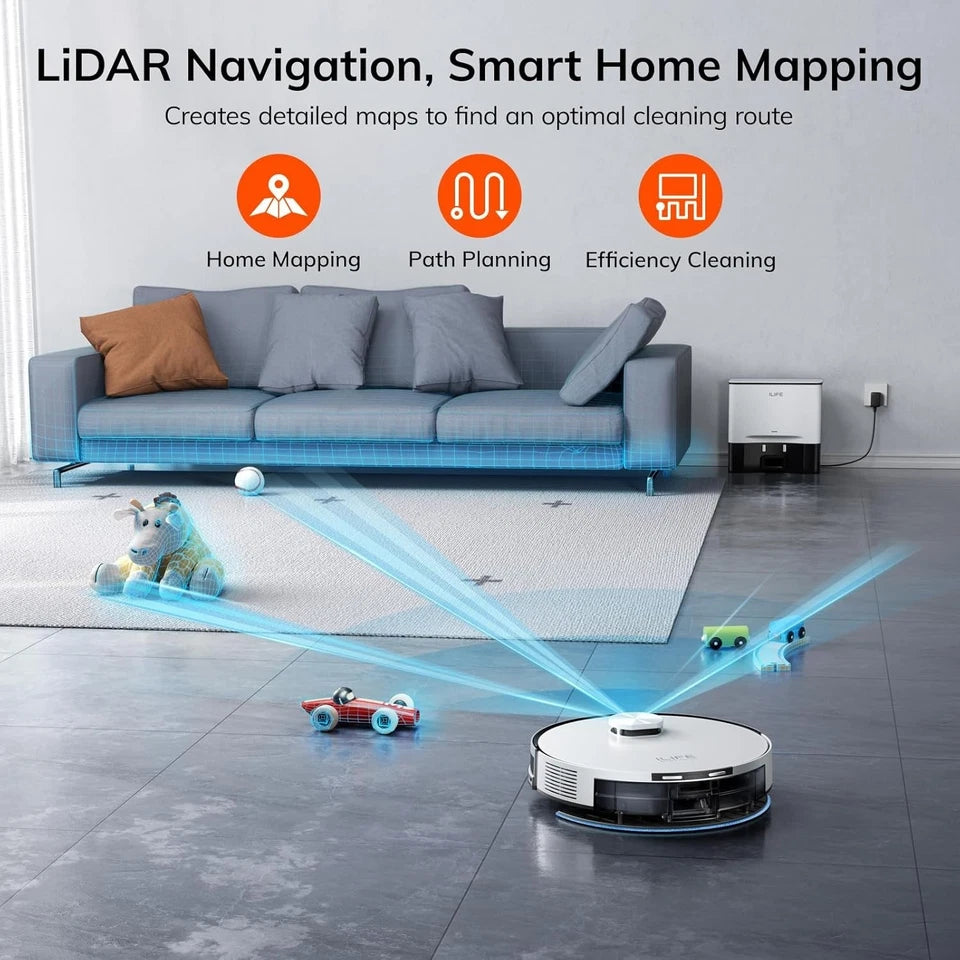ILIFE A30 Pro Robot Vacuum and Mop with Self-Emptying Station - White