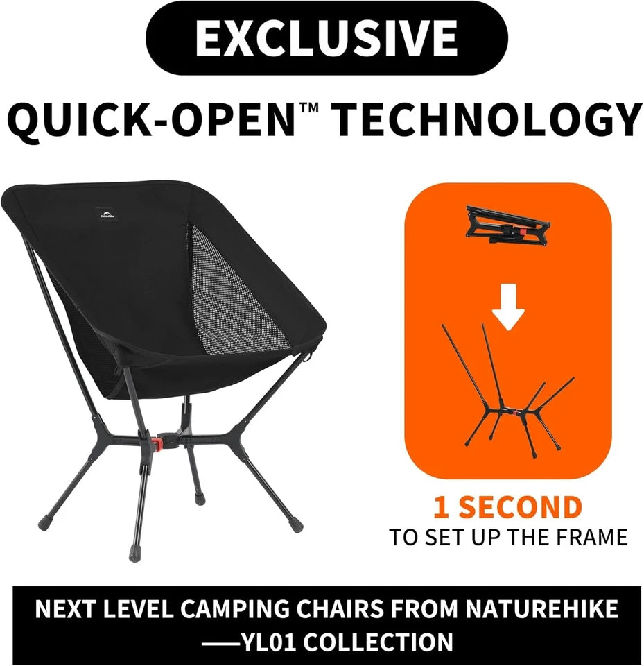 Naturehike Shanjian YL01 Lightweight Chair - Black (L)