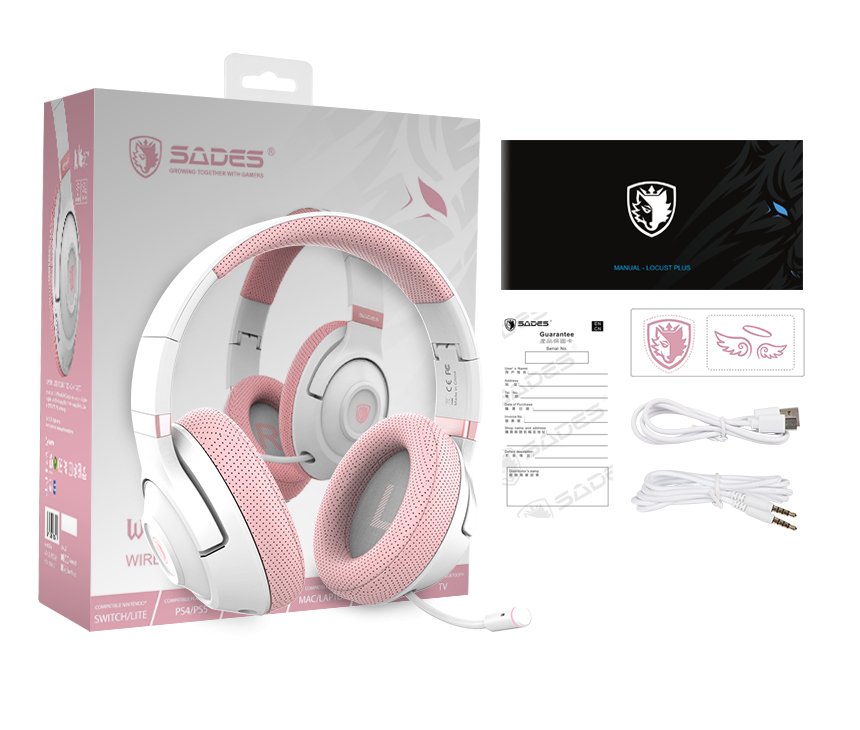 SADES WHISPER WIRELESS-BL HEADSET(SA-205) PINK - Level UpSades6974828470403