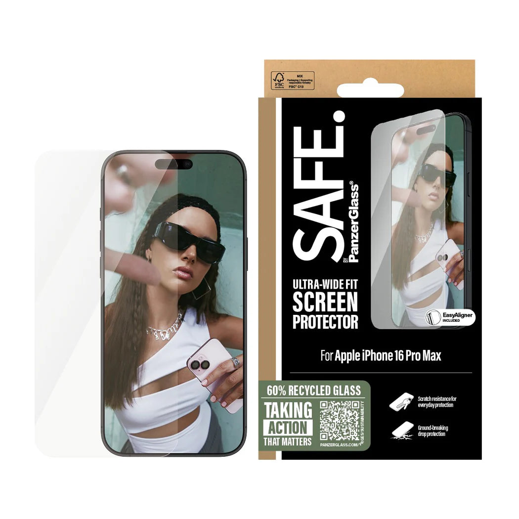 SAFE. by PanzerGlass® Screen Protector iPhone 16 Pro Max | Ultra-Wide Fit
