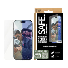 SAFE. by PanzerGlass® Anti-Blue Light Screen Protector iPhone 16 Pro | Ultra-Wide Fit