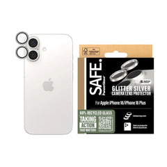 SAFE. by PanzerGlass® Camera Lens Protector Glitter Silver iPhone 16 | 16 Plus