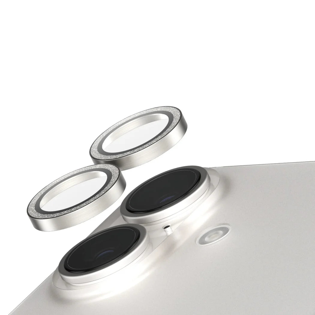 SAFE. by PanzerGlass® Camera Lens Protector Glitter Silver iPhone 16 | 16 Plus