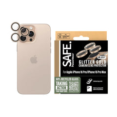 SAFE. by PanzerGlass® Camera Lens Protector Glitter Gold iPhone 16 Pro | 16 Pro Max