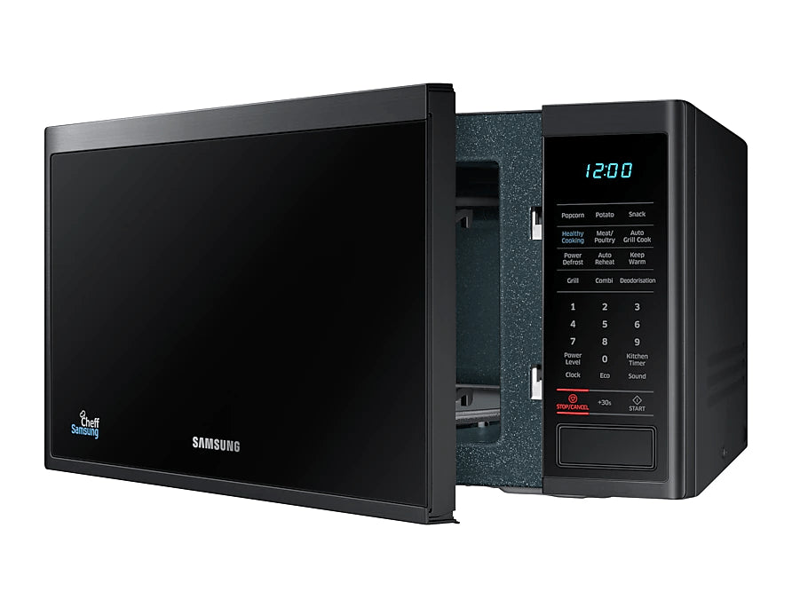 Samsung, 32L Microwave Oven Grill, 900W with Ceramic Enamel, LED Display & Healthy Cooking – Black