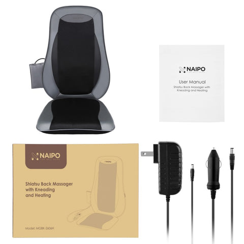 Naipo Shiatsu Back Massager With Heat - Deep Kneading - Rolling And Vibration