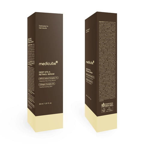 Medicube Deep Reviving Bakuchiol Retinol Facial Serum - Anti-Aging 4th Gen Retinol & Bakuchiol - Targets Fine Lines, Uneven Skin Tone, Blemish Scars - Korean Skin Care, Low Irritant, 1.01 oz