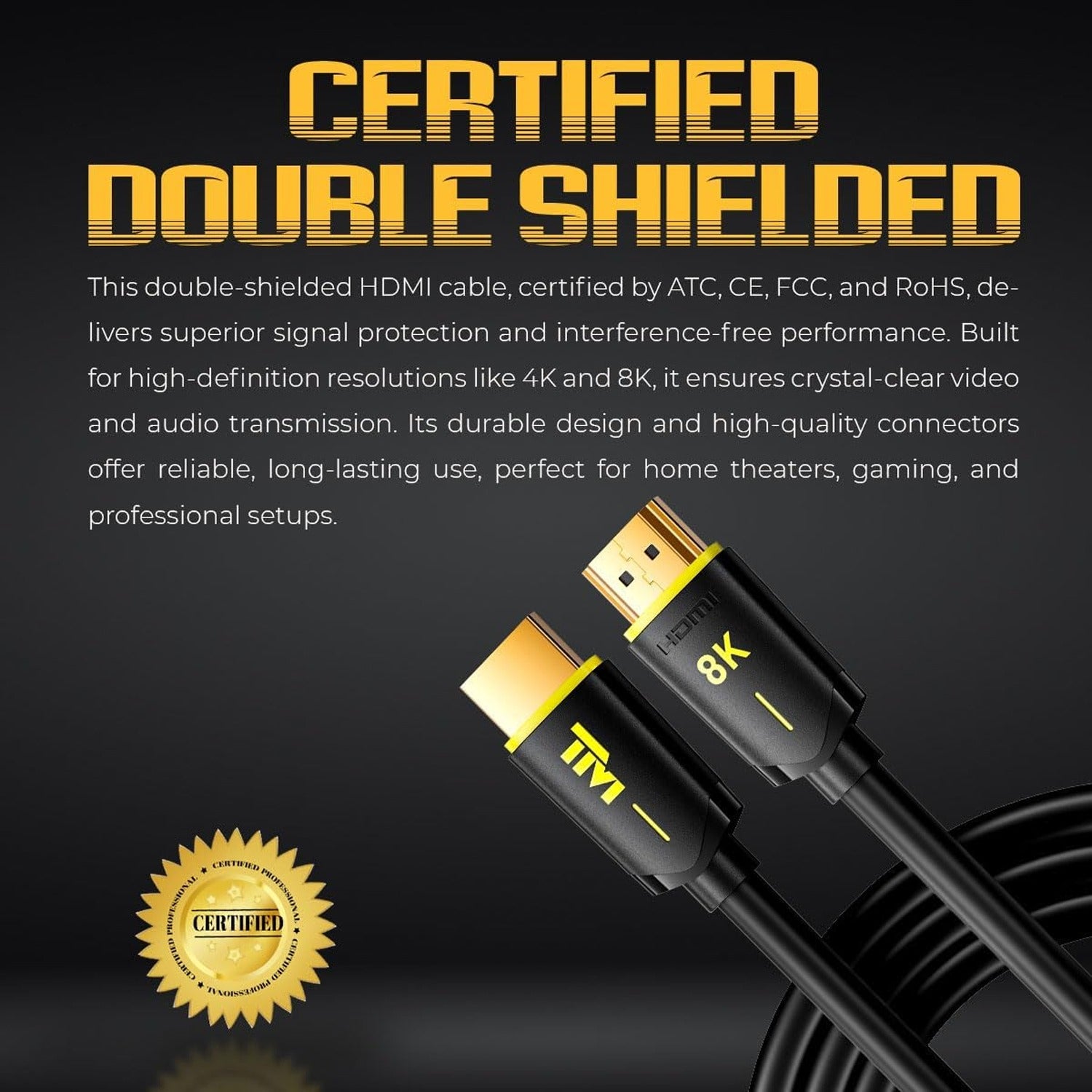 عقول ملتوية TM-8KHDMI-5M، كابل HDMI 8K بطول 5 أمتار