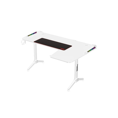 Twisted Minds TM-Y-RW-RGB, WARRIOR L Shaped Right Gaming Desk RGB - White