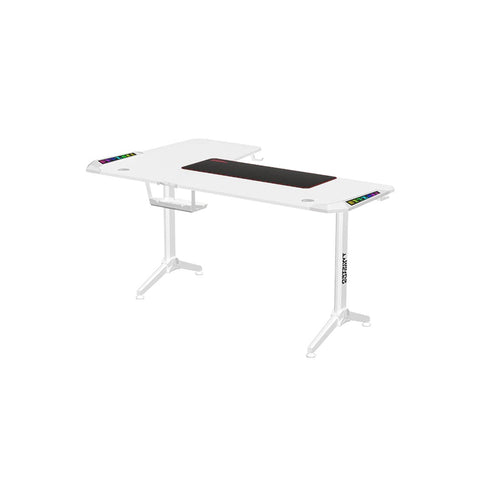 Twisted Minds TM-Y-RW-RGB, WARRIOR L Shaped Right Gaming Desk RGB - White