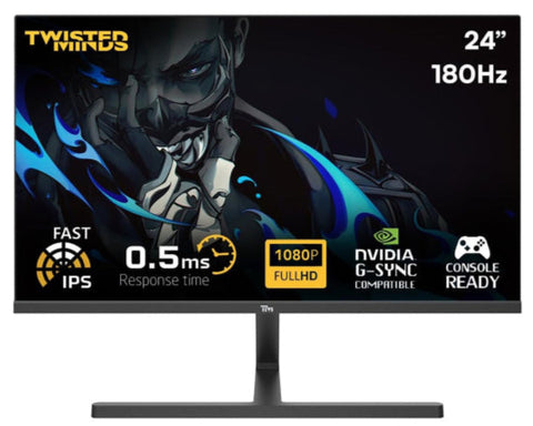 Twisted Minds 23.8" FHD, 180Hz, 0.5 ms, Fast IPS, HDR, HDMI 2.0 Gaming Monitor
