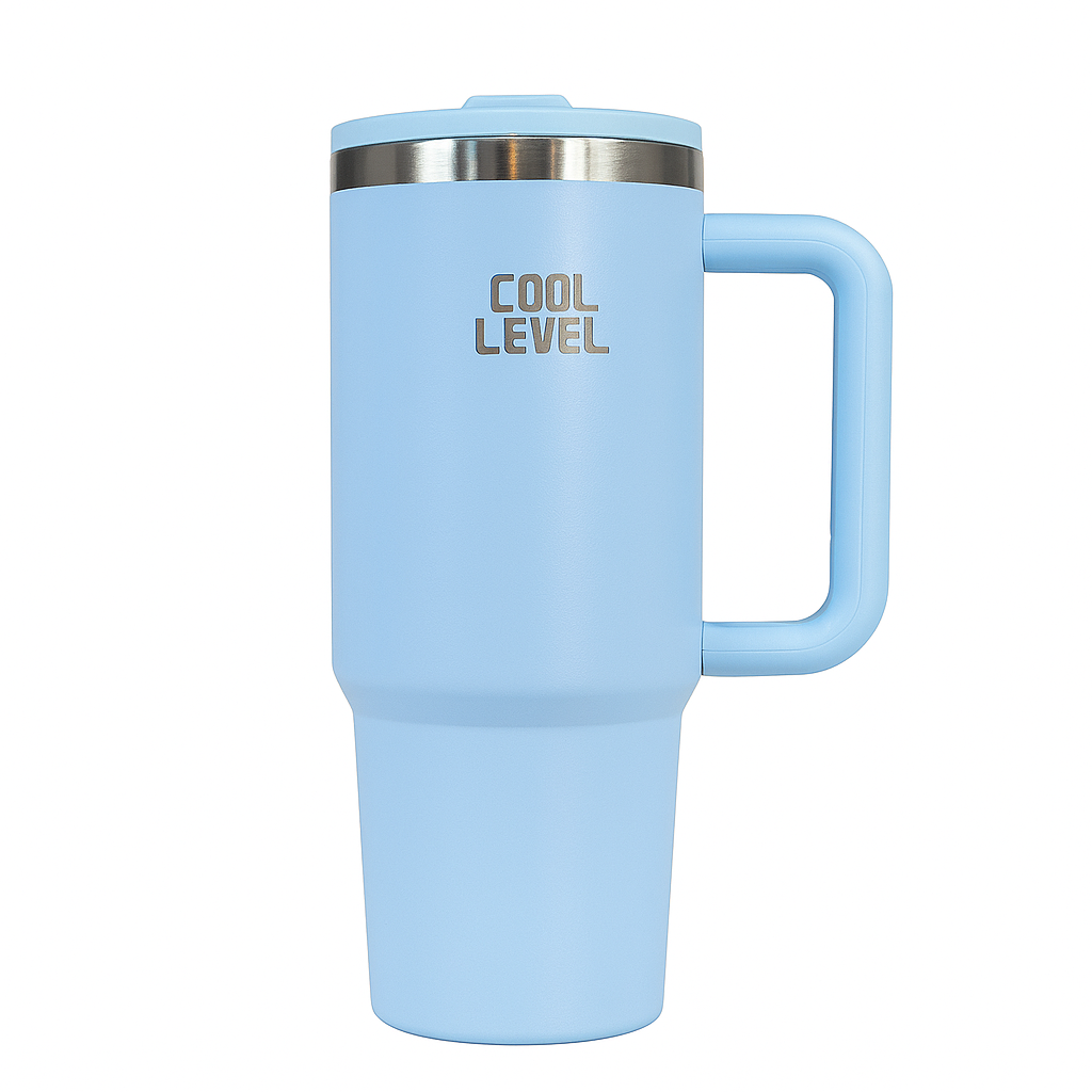 Cool Level, Steel Mug With External Straw, 900ml