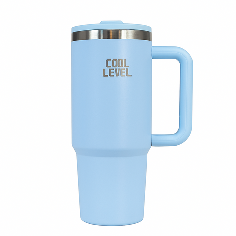 Cool Level, Steel Mug With External Straw, 900ml