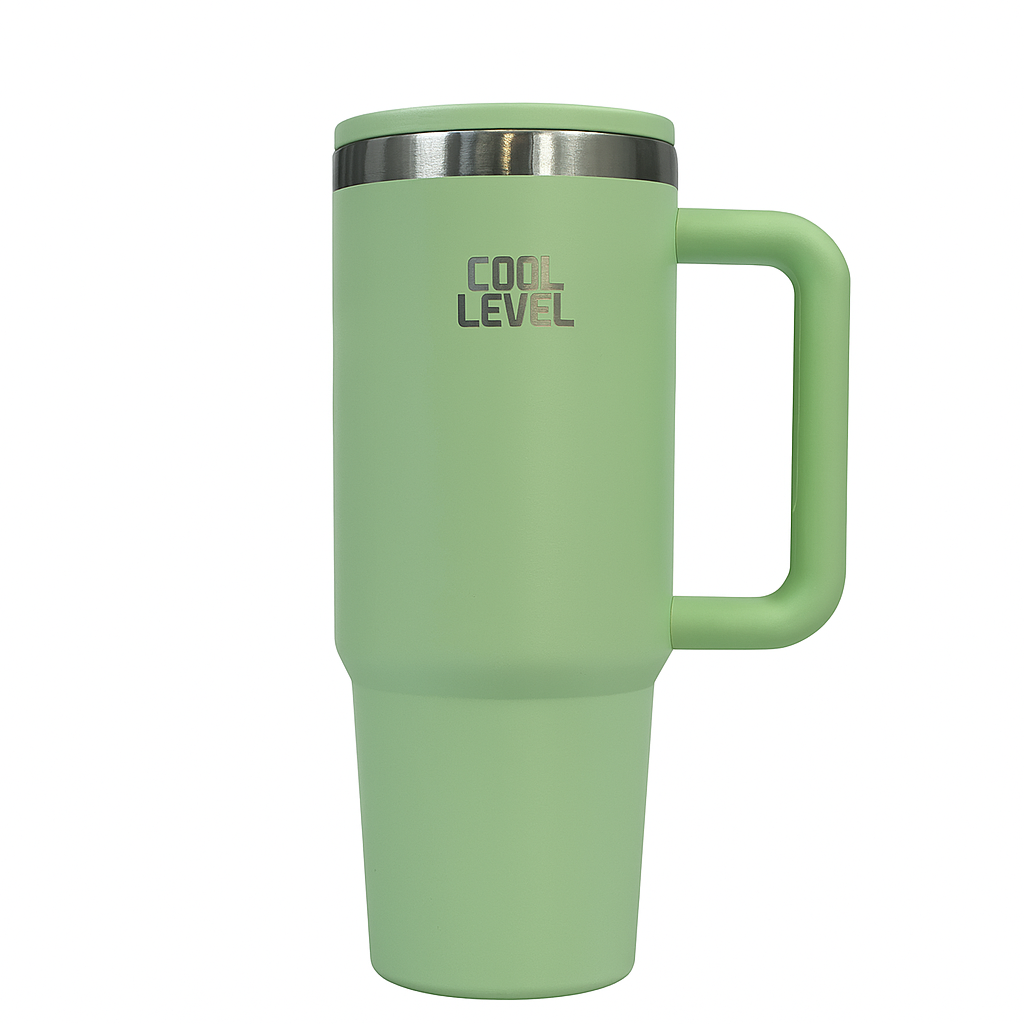 Cool Level, Steel Mug With External Straw, 900ml