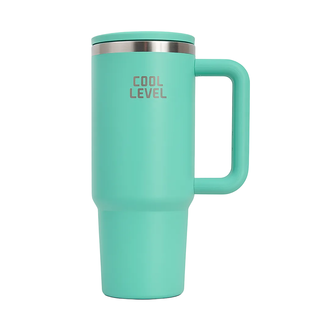 Cool Level, Steel Mug With External Straw, 900ml