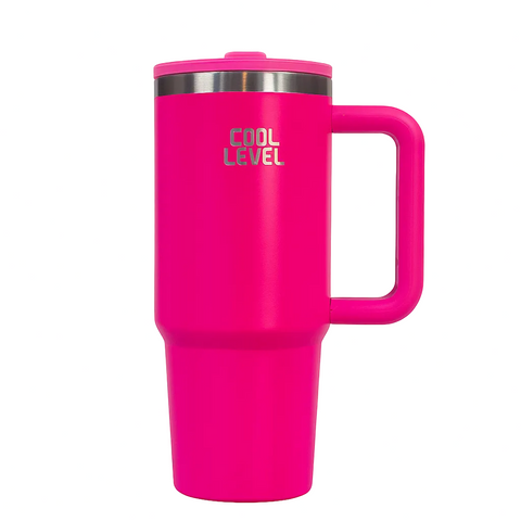 Cool Level, Steel Mug With External Straw, 900ml