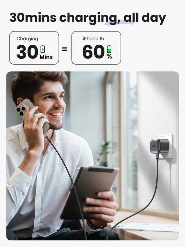 UGREEN Nexode 30W USB-C PD GaN Fast Charger UK (Space Gray)