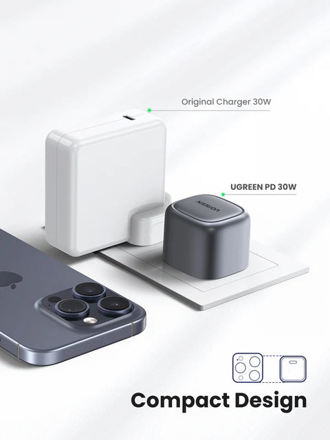 UGREEN 25114, Nexode 30W USB-C PD GaN Fast Charger UK - Space Gray