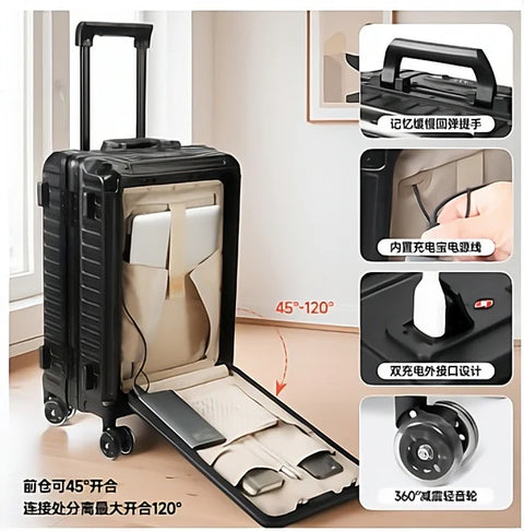 Tigernu T-N1059 Multifunctional Trolley Cabin Bag - Black
