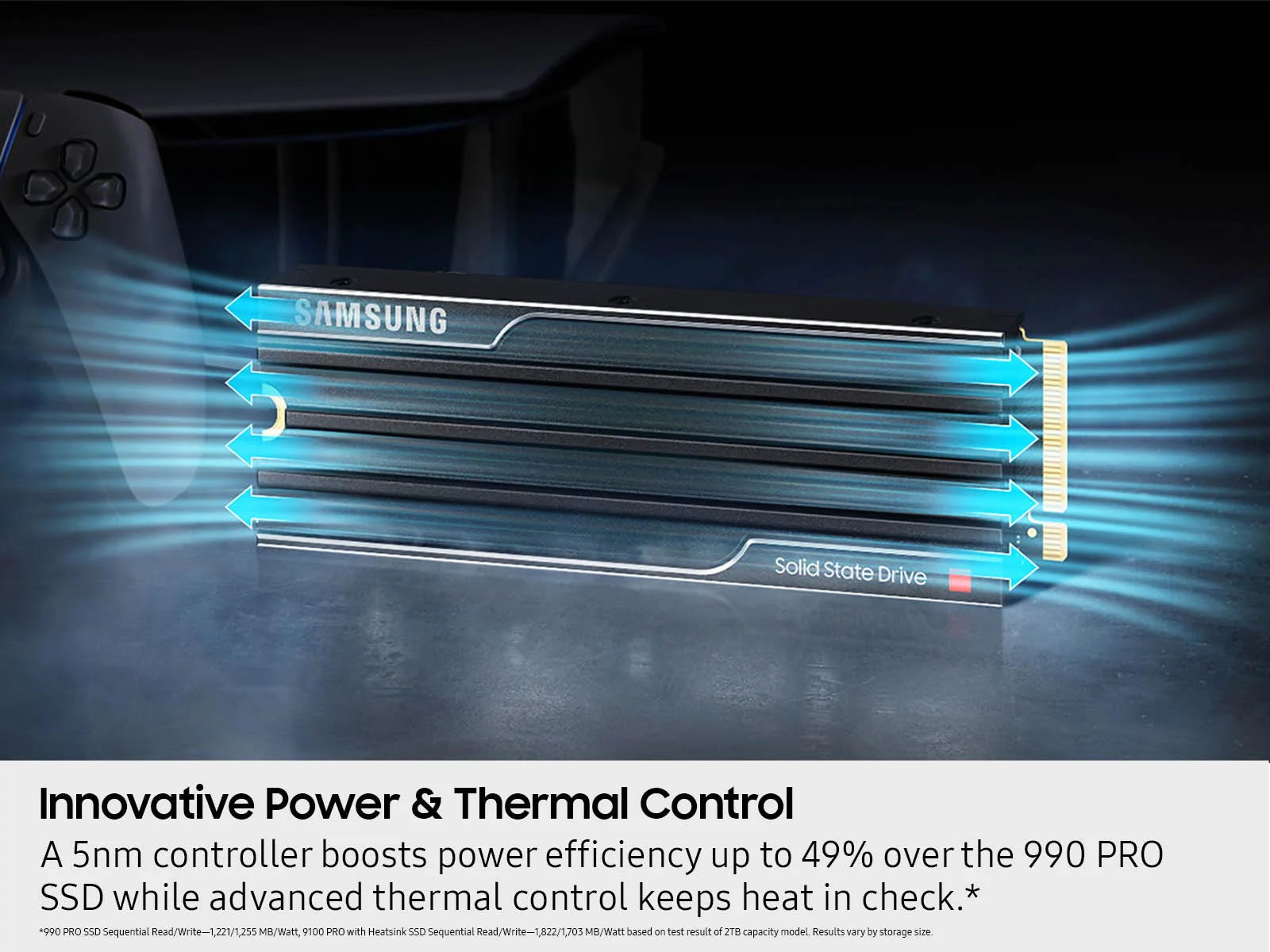 سامسونج، 9100 برو مع مشتت حرارة، SSD M.2 NVMe بسعة 2 تيرابايت