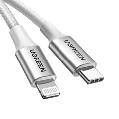 UGREEN 70525 USB-C to Lightning Cable Braided 2m (Silver) US304