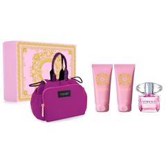 Versace Bright Crystal EDT Gift Set (90ml Perfume, 100ml Bath & Shower Gel, 100ml Body Lotion, Bag)