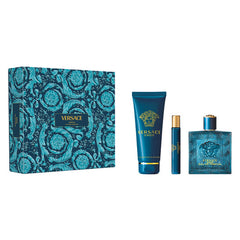 VERSACE EROS POUR HOMME EDP GIFT SET (100ML PERFUME + 10ML TRAVEL SPRAY + 150ML SHOWER GEL)