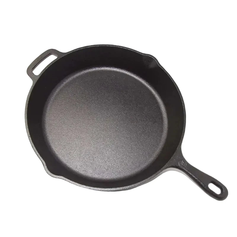Westinghouse 12-Inch Pre-Seasoned Cast Iron Skillet with Helper Handle and Pour Spouts – Black