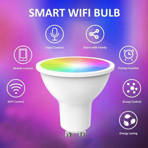 Gopeta GU10, TUYA Smart WiFi Bulb RGB+CW (2700–6500K) – WiFi & Bluetooth Dual Mode