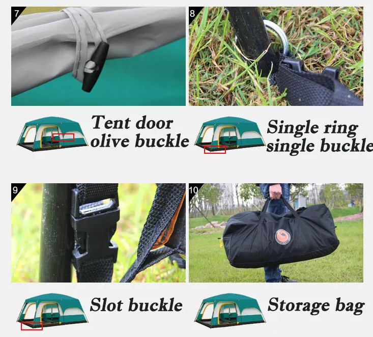 Foldable Family Camping Tent with Carry Bag – 8–10 Persons
