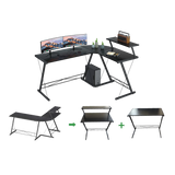 Gameon 3 in 1 L-Shaped Slayer II XL Series Gaming Desk - (150x112x74cm) - Table Top (100x48cm + 60x48cm)