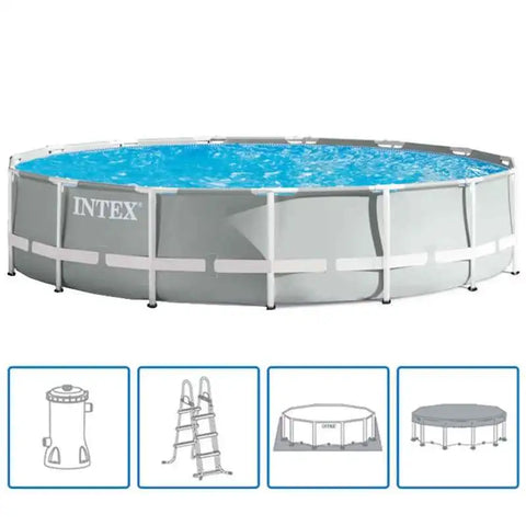 INTEX Prism Frame Above Ground Pool Round 26724 Size: 457 x 107 cm 26724